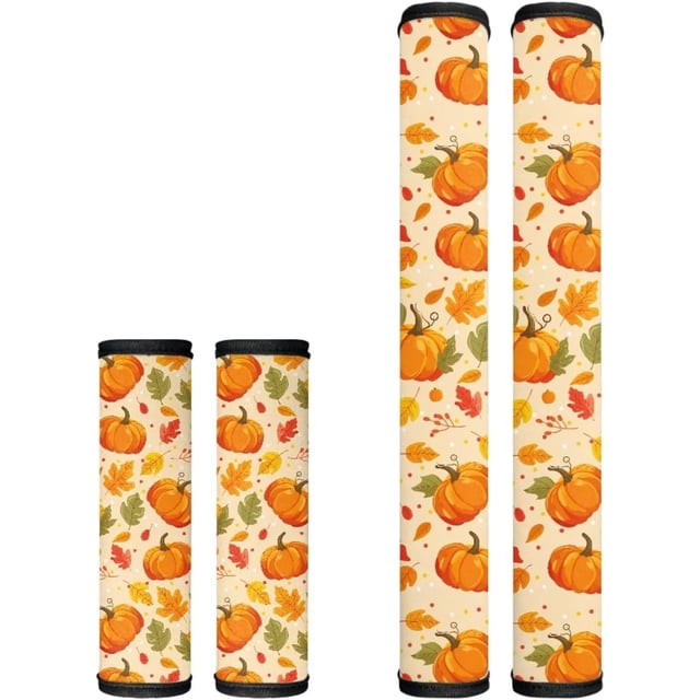 WXYUN Fall Pumpkin Refrigerator Door Handle Covers Washable Kitchen Appliances Cover Fridge Dishwasher Oven Protector Decor Keep Off Fingerprints Oil Stains Food Spot, 4 PCS