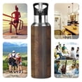 thumbnail image 7 of Yayeee 20oz Insulated Water Bottle Double Wall Stainless Steel with Flip Straw Lid, Wood Grain, 7 of 7