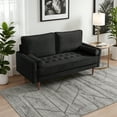 thumbnail image 4 of Dixie 69" Upholstered Tufted Velvet Sofa with Bolster Pillows, 4 of 10
