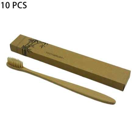 10 PCS Healthy Eco-friendly Soft-bristled Bamboo (Best Eco Friendly Toothbrush)