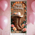 thumbnail image 5 of Floral Decor Banner Western Cowboy Wooden Background for Birthday Party Celebration Event, 5 of 7