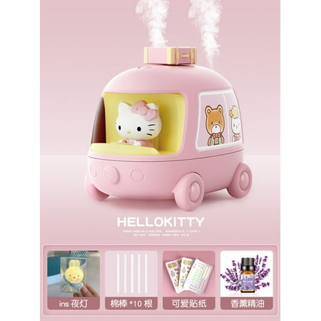 

Hellokitty humidifier night light cinnamon dog kuromie office air desktop moisturizing spray aromatherapy small home bedroom silent baby girl gift cute mini