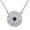 White, variant on 925 Sterling Silver White Blue CZ Round Hamsa Evil Eye Womens Pendant Necklace