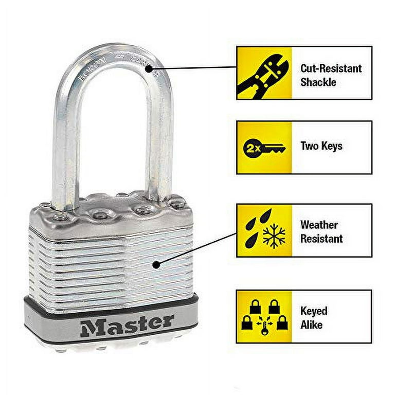 Master Lock 4-Pack 1.75-in Steel Keyed Padlock Master Lock 4-Pack 1.75-in Steel Keyed Padlock