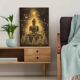 thumbnail image 5 of Golden Buddha Statue Decorative Painting/Canvas Art， Suitable for Living Room， Bedroom， Meditation Room， Yoga Studio， Office， Temple，Zen Room， Prayer Room and Spiritual Space., 5 of 8
