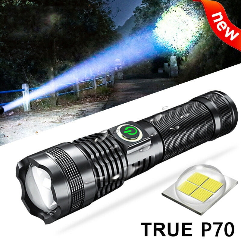 120000 Lumens Rechargeable XHP70 Most Powerful LED Flashlight USB Zoomable Torch 