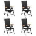 thumbnail image 2 of vidaXL 5 Piece Garden Dining Set Black and Brown Poly Rattan, 2 of 5