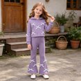 thumbnail image 2 of HCNTES 3T 4T 5T 6T 7T Child Girl Fall Winter Clothes Little Kids Long Sleeve Bow Hooded Sweatshirt Shirt Elastic Waist Pants 2PCS Matching Sets Kid Princess Outfits, 2 of 8
