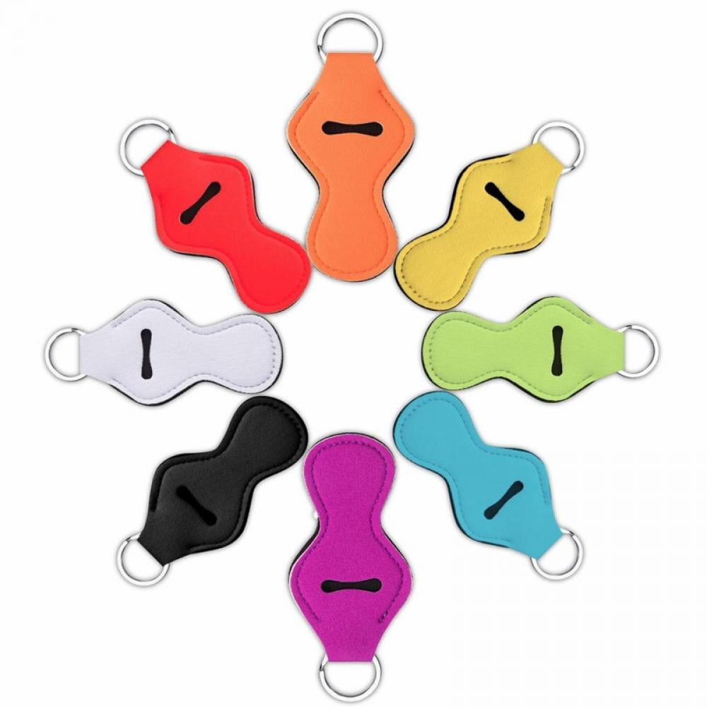 Neoprene Chapstick Holder Keychain to Match Neck and Wrist Lanyard（G Style） Chapstick Holder Lanyard Keychain 3 Pack 