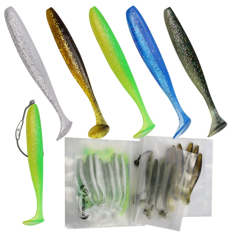 5 Swim Minnow Crystal Shad Paddle Tail Swimbait Trailer for A Rig 50 pack  bulk
