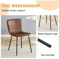 thumbnail image 3 of SUDICA Faux Leather Dining Chairs Set of 4, Brown Seat with Black Metal Legs for Dining Room Kitchen, 3 of 7