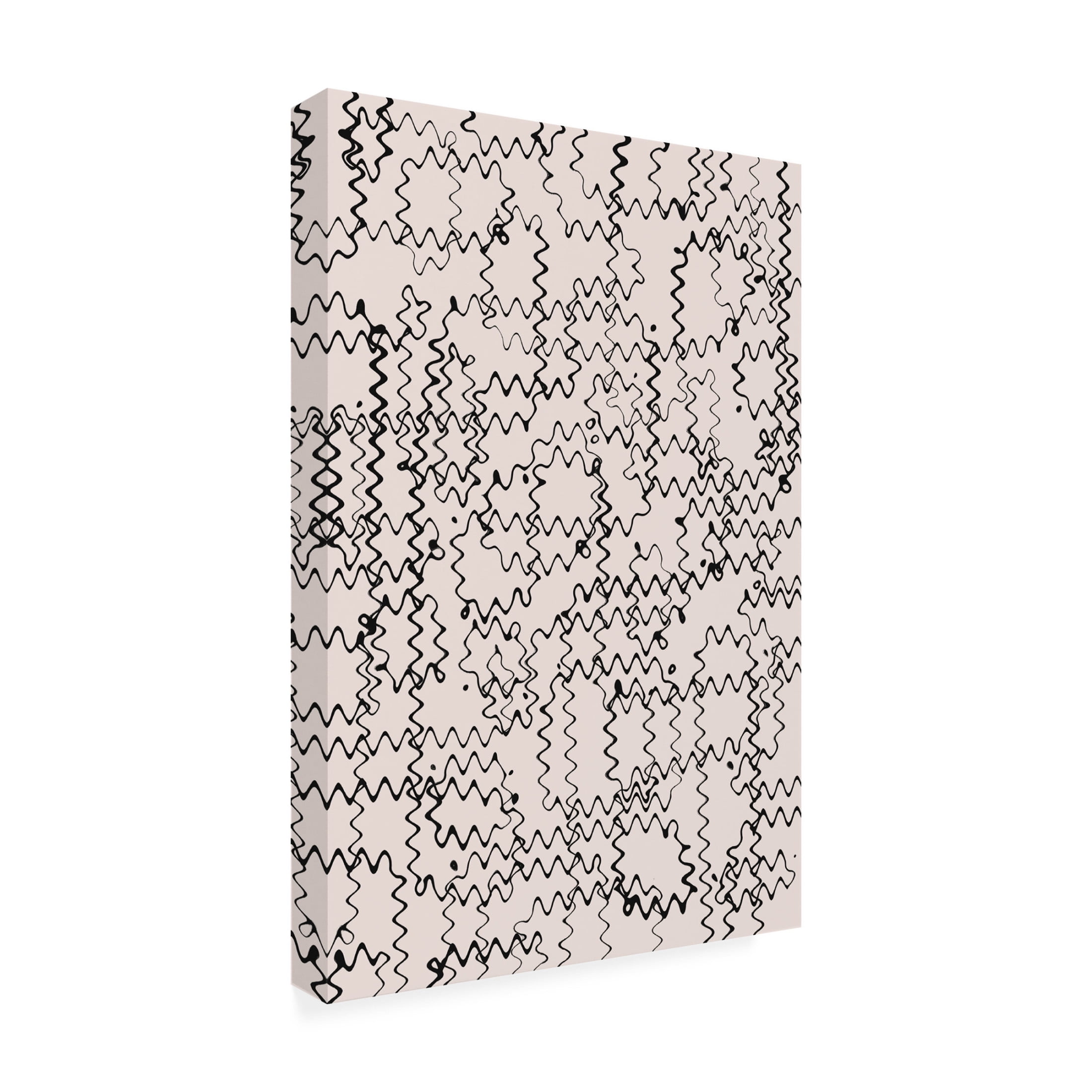Canvas Wall Art - Treechild 'Shaky Thin Lines Pattern' Wall Art for Living Room, Bedroom, or Office D?cor by Trademark Fine Art - 30 x 47 Inches