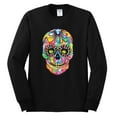 thumbnail image 2 of Wild Bobby Dean Russo Colorful Sugar Skull Streetwear Men Long Sleeve Shirt, Black, Small, 2 of 5