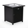 thumbnail image 3 of LeisureMod Walbrooke Modern Square Fire Pit Table and Tank Holder with Powder Coated Aluminum Slats Design for Patio and Backyard Garden (Black), 3 of 20