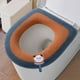 thumbnail image 1 of Asiento de inodoro doméstico acolchado con asa, anillo de inodoro de invierno, juegos lavables, asiento de inodoro tejido, 1 of 4