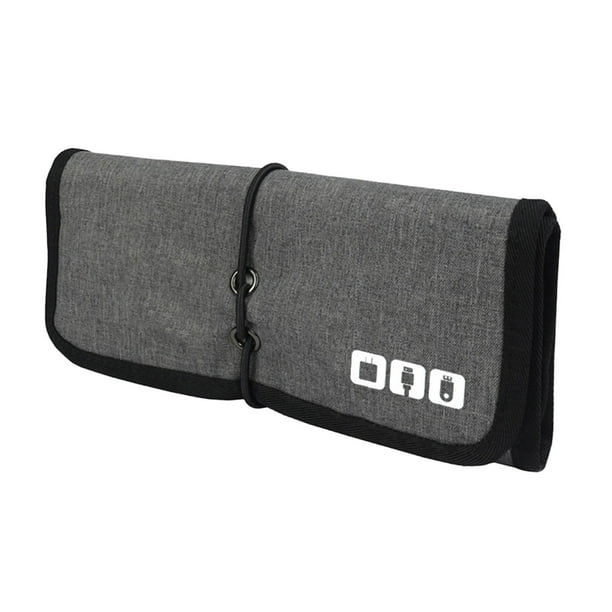 Bolsa organizadora de cables de viaje portátil BLESIY Estuche de Almacenamiento impermeable Gris