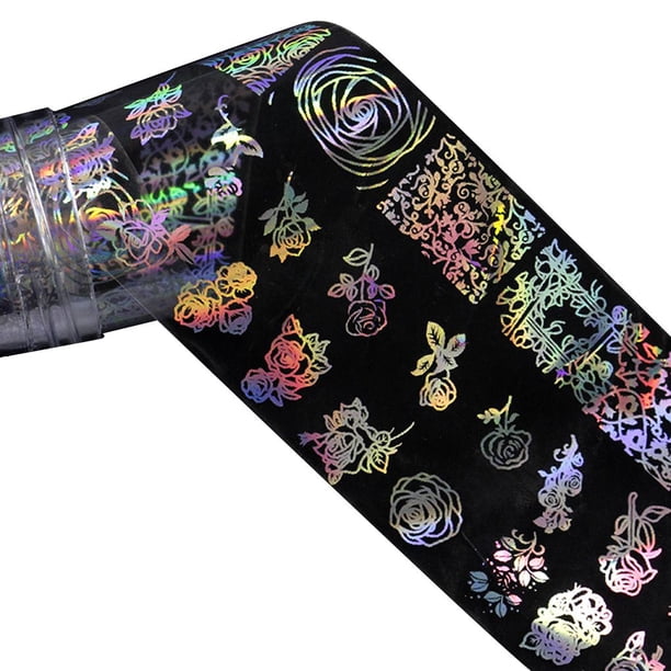 Qarigey 4x10 0 cm/rollo de lámina para uñas, pegatina de transferencia para uñas, manicura DIY, diente de león, llama, panda, bambú, pegatina Arte de uñas 1 Qarigey CE0084-01B