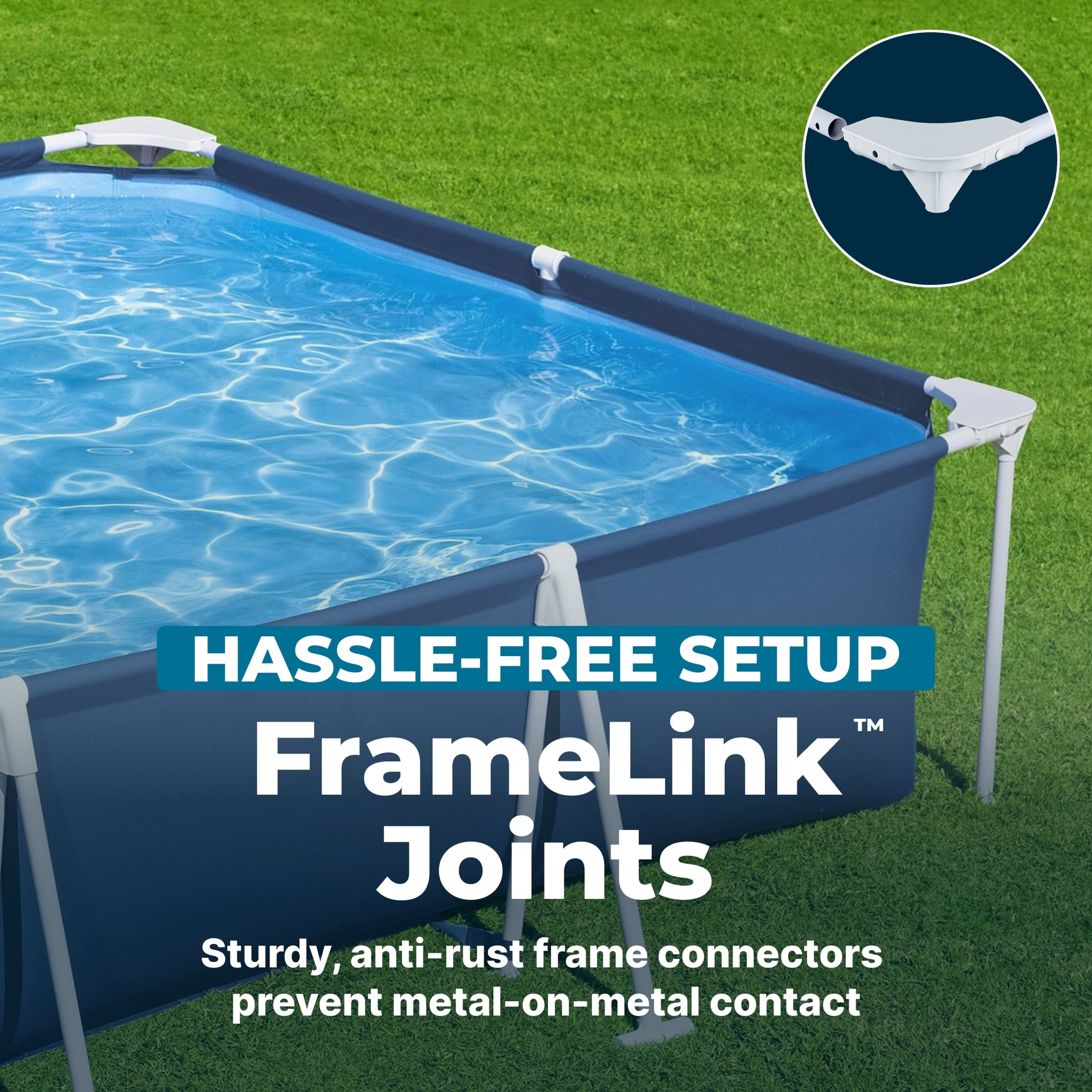 Bestway Steel Pro 9.8' x 6.6' x 26\" Metal Frame Above Ground Pool, Filter Pump & Cartridge