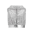 thumbnail image 6 of inlzdz Girls Hip-Hop Jazz Modern Dance Sets Sleeveless Sparkly Sequins Hooded Crop Top with Metallic Pants Silver 8, 6 of 7
