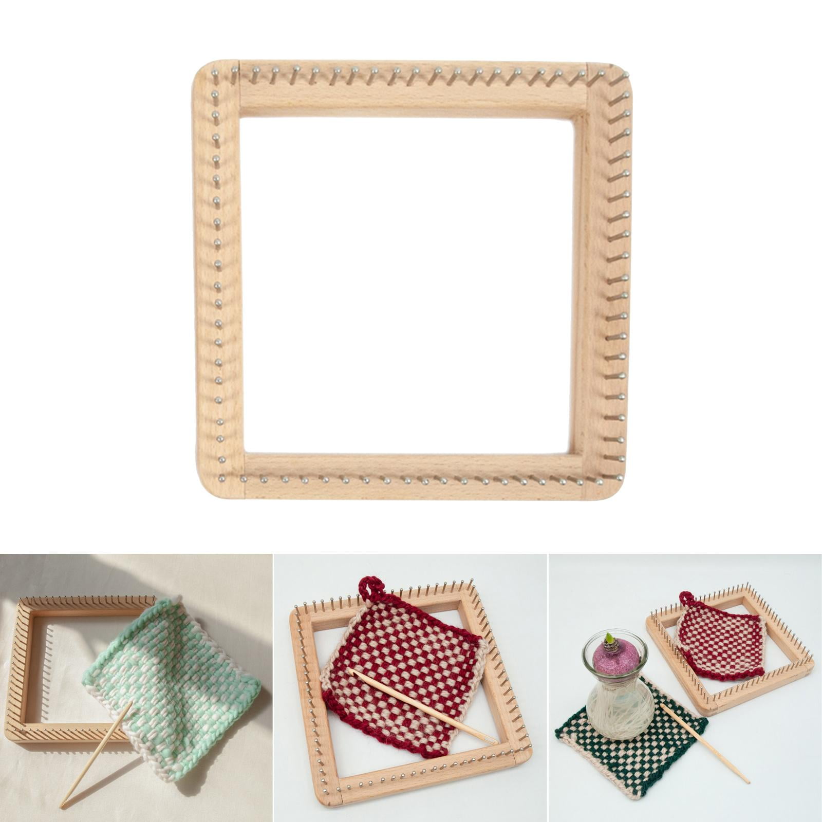 FVDPWYE Square Knitting Wood Tools Board Weaving DIY for Scarf Hats Sock 20x20cm