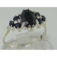 thumbnail image 2 of LBG 925 Sterling Silver Natural Sapphire Womens Promise Ring - Size 9.5, 2 of 2