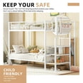 thumbnail image 6 of Aukfa Twin Over Twin Metal Bunk Bed with Storage Wardrobe and Staircase for Kids, White, 6 of 9