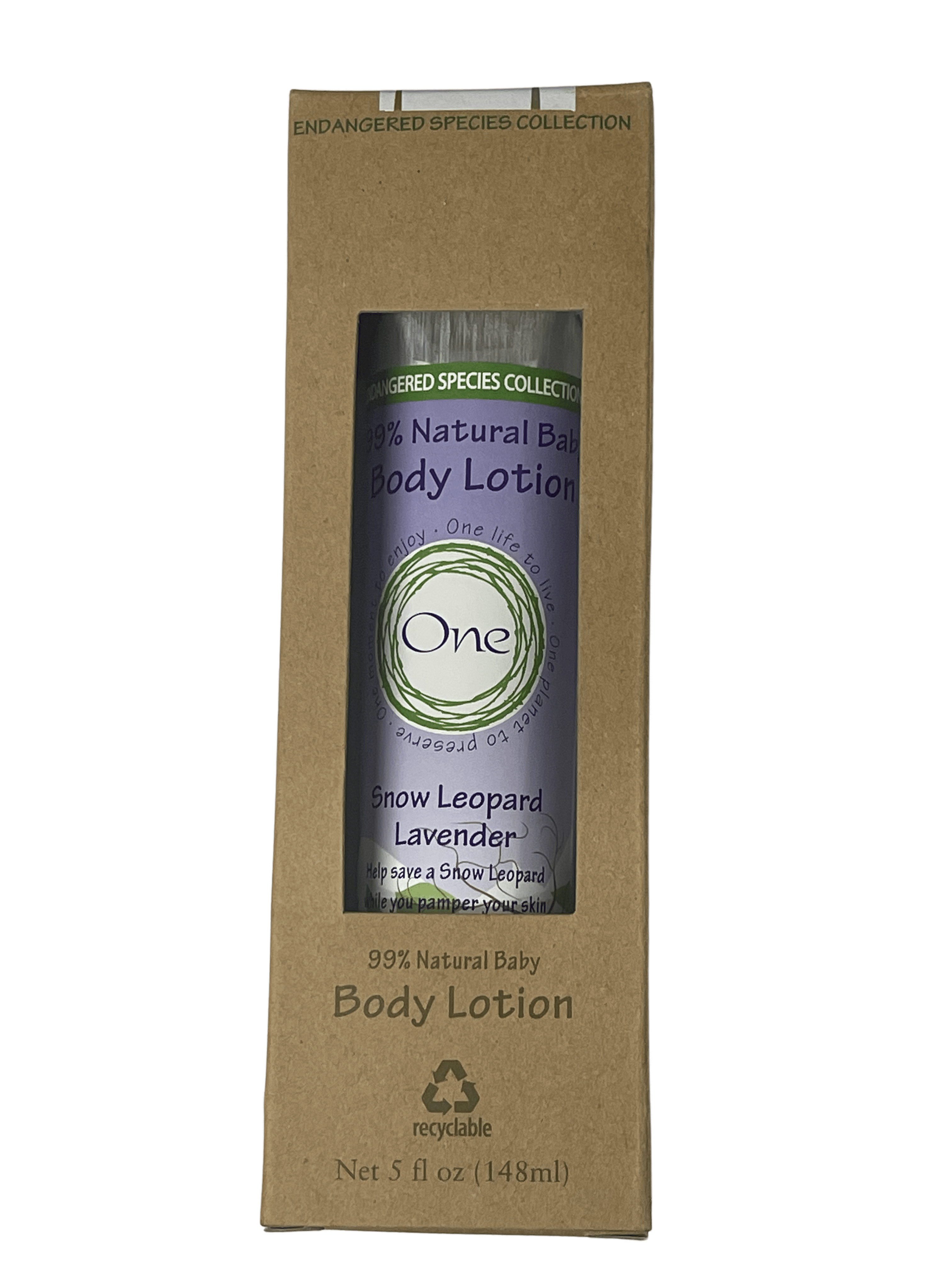 One Baby Endangered Species Collection Baby Body Lotion, Snow Leopard Lavender, 5 oz