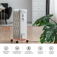 thumbnail image 5 of Canddidliike 1500 W Oil-Filled Heater Portable Radiator Space Heater with Adjustable Thermostat-White, Overheat & Tip-Over Protection, Electric Oil Heater for Home, Bedroom, Indoor use, 5 of 9