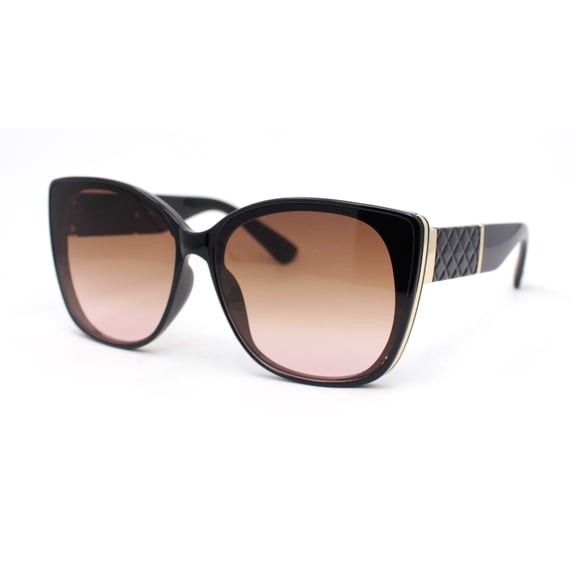 90s Designer Oversize Cat Eye Fashion Chic Sunglasses Black - Brown Pink