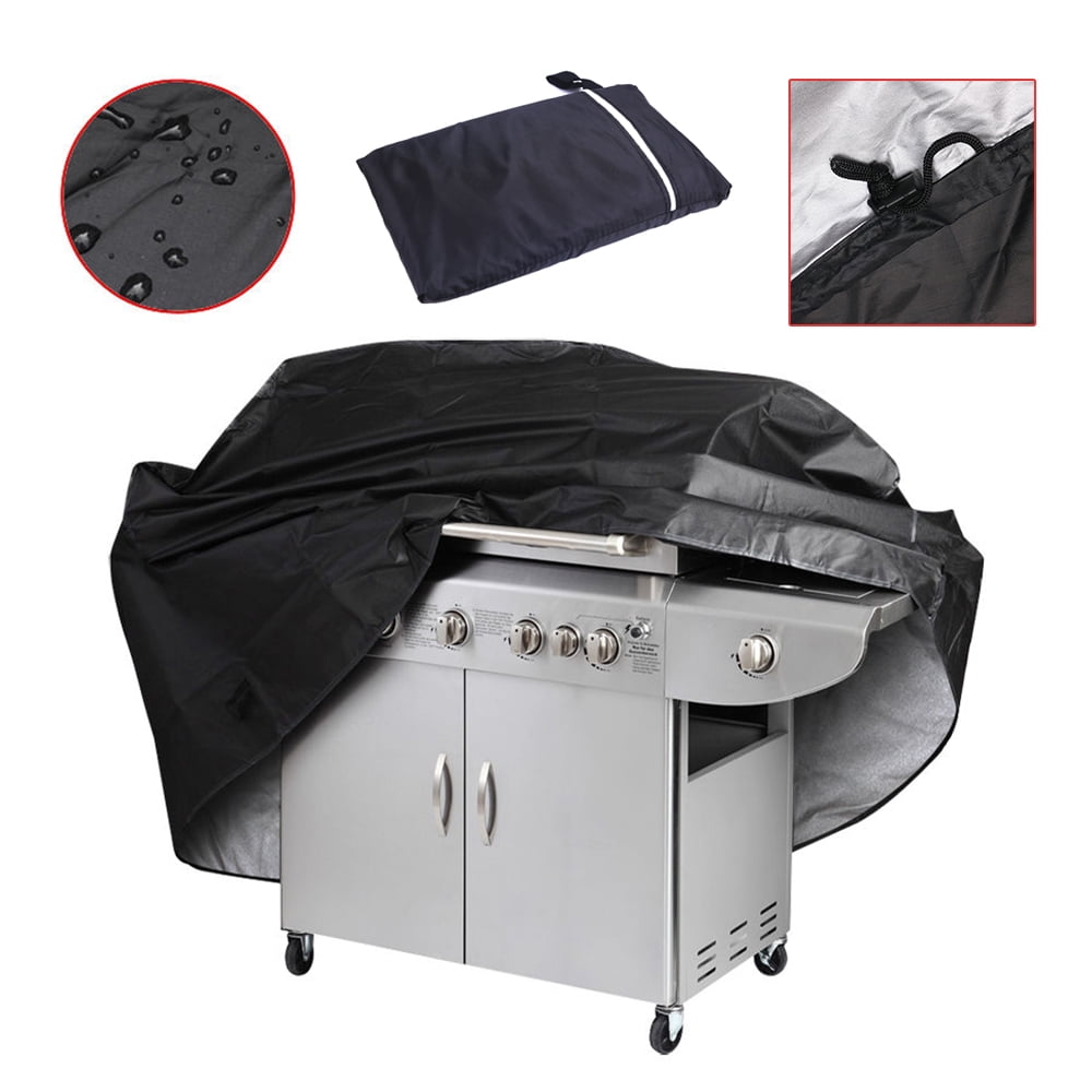 57" Waterproof Outdoor BBQ Grill Cover Gas Barbecue with Storage Bag, Black by