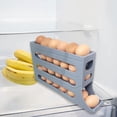 thumbnail image 1 of Egg Dispenser Egg Organizer for Refrigerator Slide Large Capacity Egg Holder Gray, 1 of 8