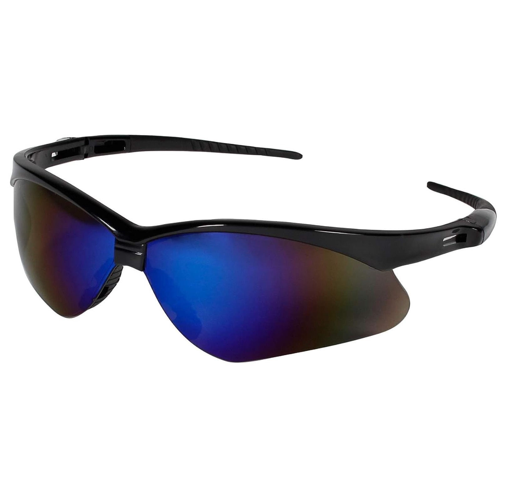 V30 Nemesis Safety Glasses / Sunglasses 14481 Black Frame, Blue Mirror Lens (6 Pair)