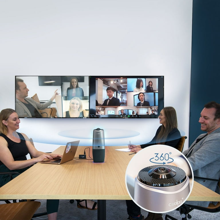 Video Conference Camera 4K Conference Camera with Microphone 360 View Conference Camera AI Sensor Facecapture Camera with 4 Microphone
