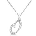 thumbnail image 1 of Personalized Diamond Script Letter Initial Necklace in 14k White Gold, 1 of 2