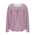 thumbnail image 4 of Womens Plus Size Tops, Long Sleeve Shirts for Women Fall Lightweigth Casual Striped Printed Crewneck Dressy Blouses, 4 of 5