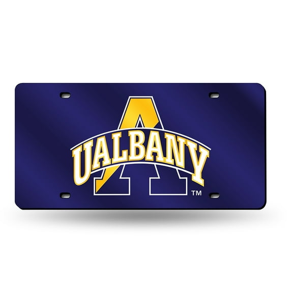 Albany Great Danes Purple Mirrored Laser Cut License Plate Laser Tag