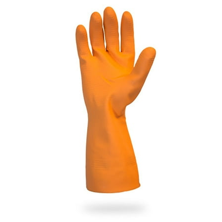 Large, Orange 28 Mil, Latex Blend Gloves (1 Dozen)