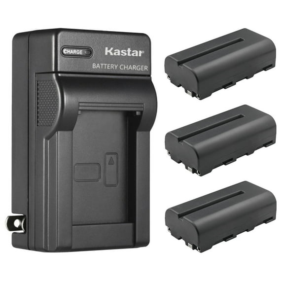 Kastar 3-Pack NP-F550 / NP-F570 Battery and AC Wall Charger Replacement for FEELWORLD F570 5.7 INCH SMALL, S55 5.5 INCH, F6 PLUS 5.5 INCH SMALL TOUCH SCREEN 3D LUT CAMERA DSLR FIELD MONITOR