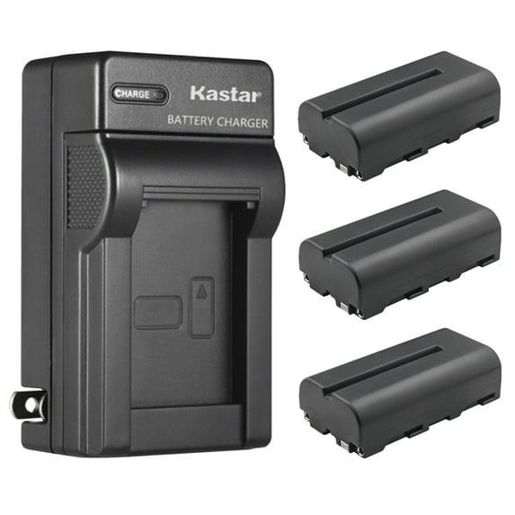 Kastar 3-Pack NP-F550 / NP-F570 Battery and AC Wall Charger Replacement for LAIZESKE W1000S 1000FT SDI WIRELESS VIDEO TRANSMISSION SYSTEM
