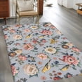 thumbnail image 2 of 3'x5' Rug for Living Room Bedroom, Vintage Spring Floral Washable Area Rugs Non-Slip Carpet Mats, Farmhouse Flowers Blue Vintage Indoor Low Pile Area Rug Runner for Kitchen, Mudroom, 2 of 8