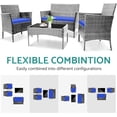 thumbnail image 6 of TINKLE WELL 4-Person Conversation Patio Furniture Wicker Patio Table and Chairs Set, Brown Dark Blue, 6 of 7