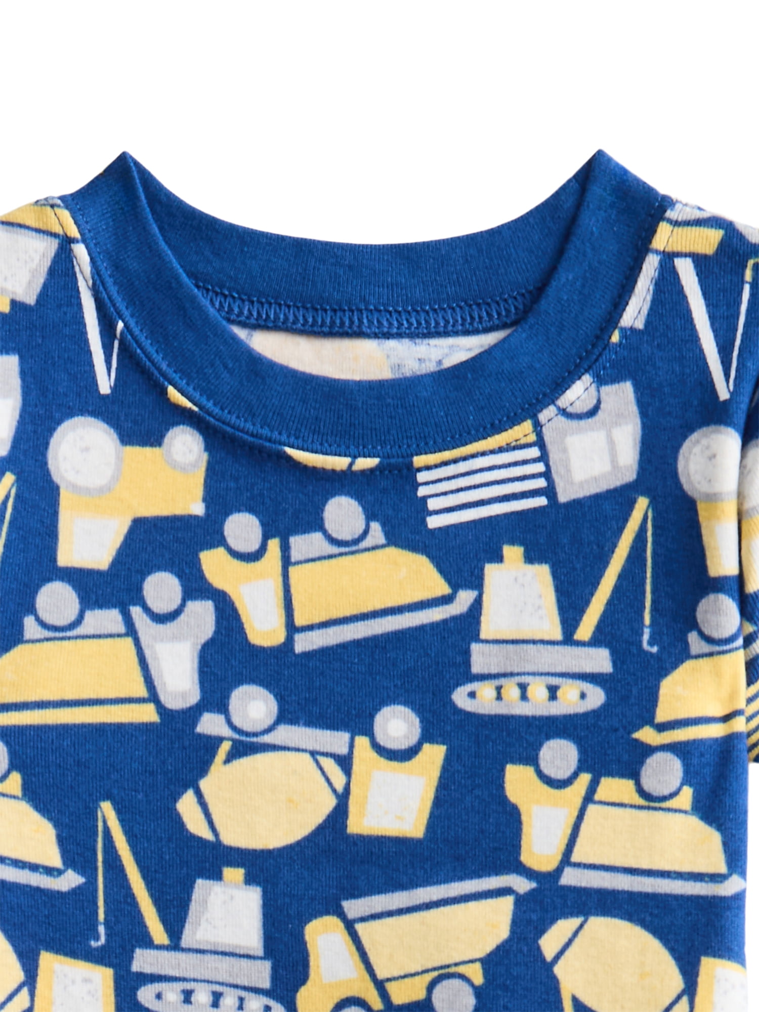 Wonder Nation Toddler Boys or Girls Cotton Snug Fit Short Sleeve Pajama Top and Pants Set, 6-Piece, Sizes 12M-5T