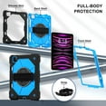 thumbnail image 4 of for iPad Air 10.9 (2022/2020) 5th/4th Case with Screen Protector/Shoulder Strap/Wrist Handle Grip/Rotating Stand/Stylus Pencil Holder, Rugged Armor Silicone Cover Drop/Shock Proof Kids, 4 of 9