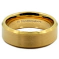 thumbnail image 4 of Tungsten Carbide 8mm Brushed Gold Plated Flat Center Band Ring Size 8.5, 4 of 6