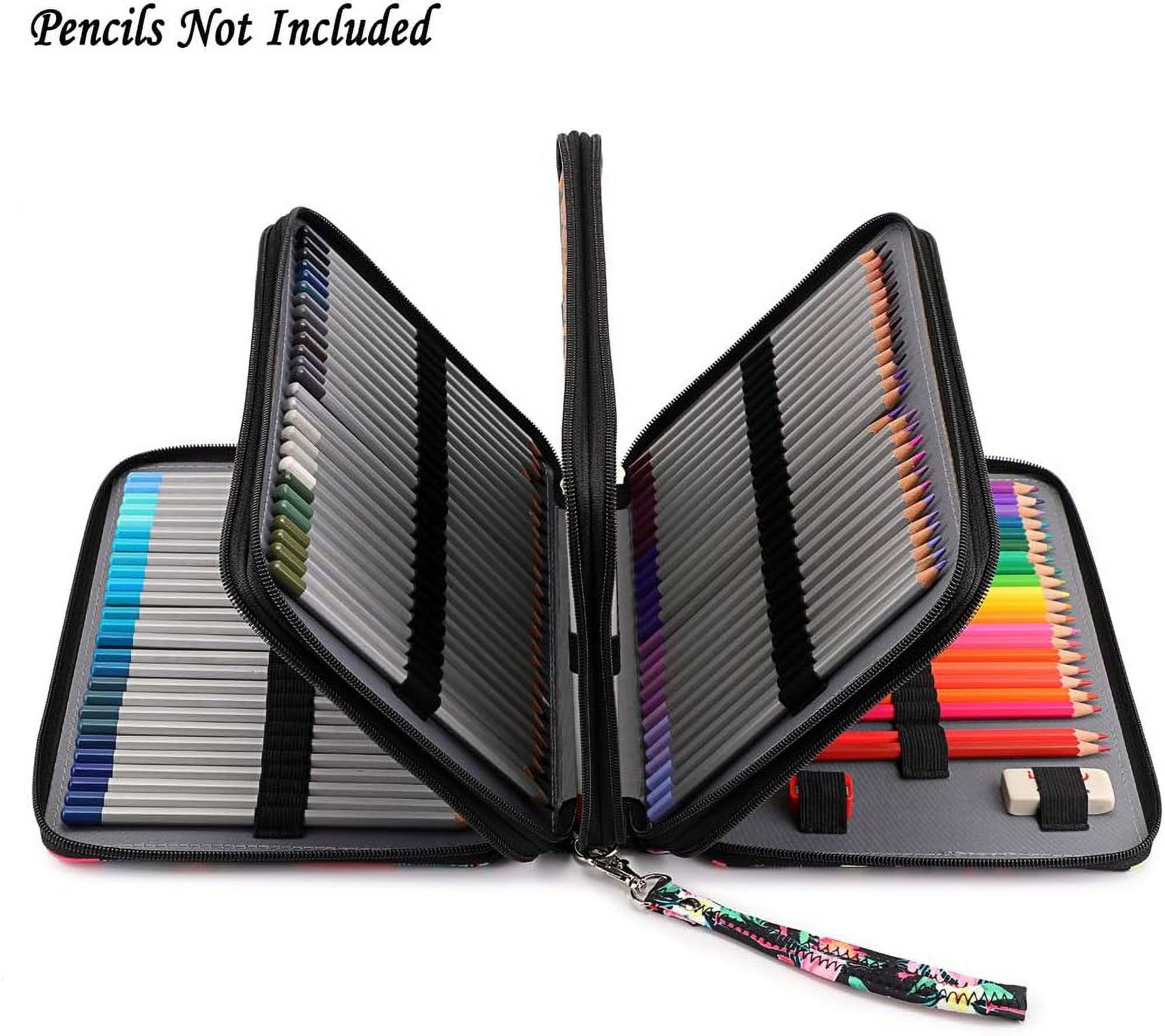Colored Pencil Case-200-slot Pen Holder Pencil Case Large Capacity Pencil Storage Box with Handle with Convenient Colored Pencil Case