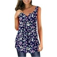 thumbnail image 2 of Viikei Womens Tank Top Camisoles for Women Plus Printing Buttons V-neck Tops Loose Vest Blouses, 2 of 5