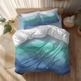 thumbnail image 2 of Ombre Blue Teal Green Queen Size Comforter Set, Watercolor Gradient Color Scenery Bedding for All Seasons, 4 Pcs Bed Set, 1Quiltcover (90"x92") ,1Sheet(94"x116"), 2Pillowcases (30"x20"), 2 of 11