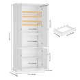 thumbnail image 3 of Homfa Linen Cabinet, 70.9"H Coastal Bathroom Storage Cabinet with 4 Louvered Doors, White, 3 of 9