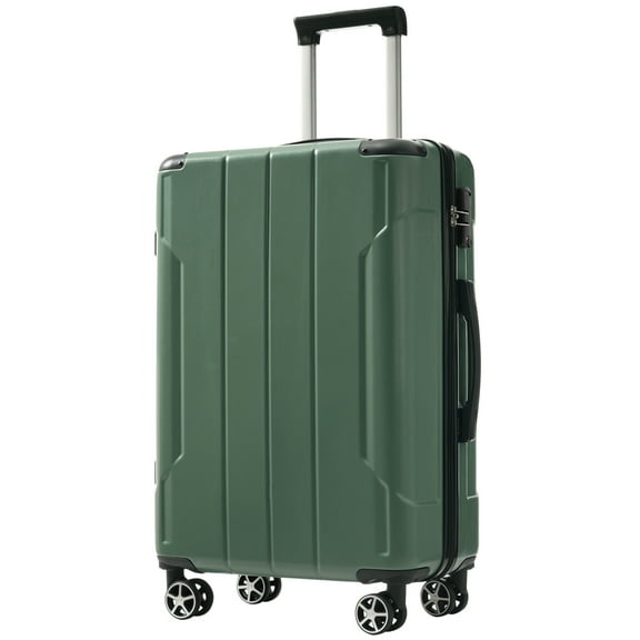 EUROCO 24" Hardshell Checked Luggage, ABS Expandable Suitcase with TSA Lock and Double Spinner Wheels,Lightweight Durable luggage,Green