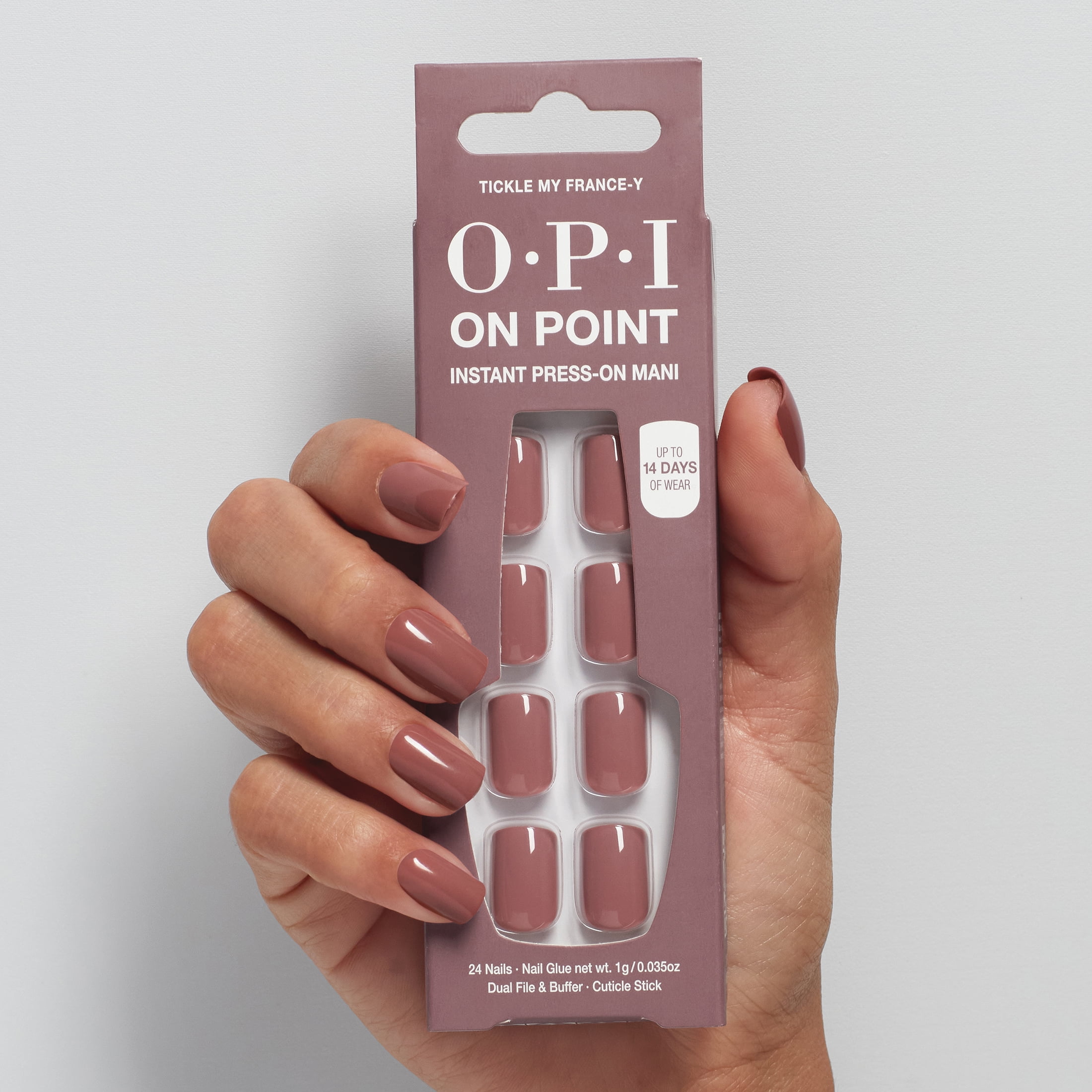 OPI On Point Instant Press On Nails, Tickle My France-y, False Nails, 24 Pieces